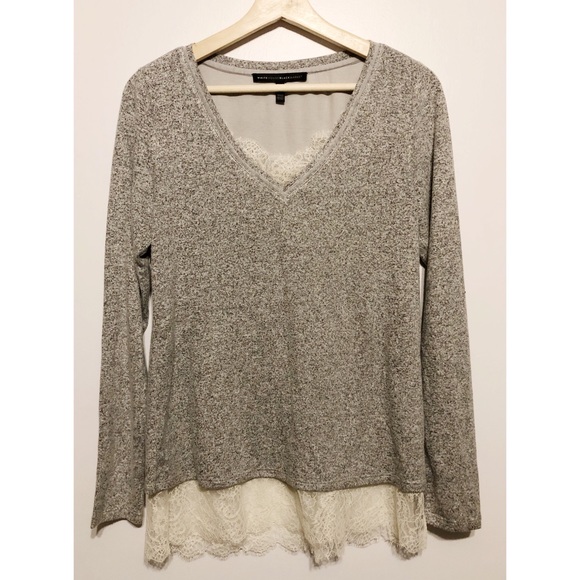 White House Black Market Sweaters - WHBM Lace Lined Sweater // S